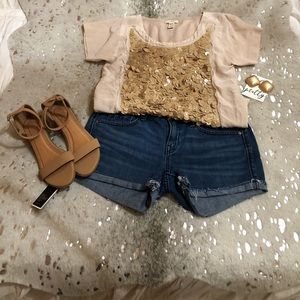 J.CREW Silk Sequin Shirt Size XS